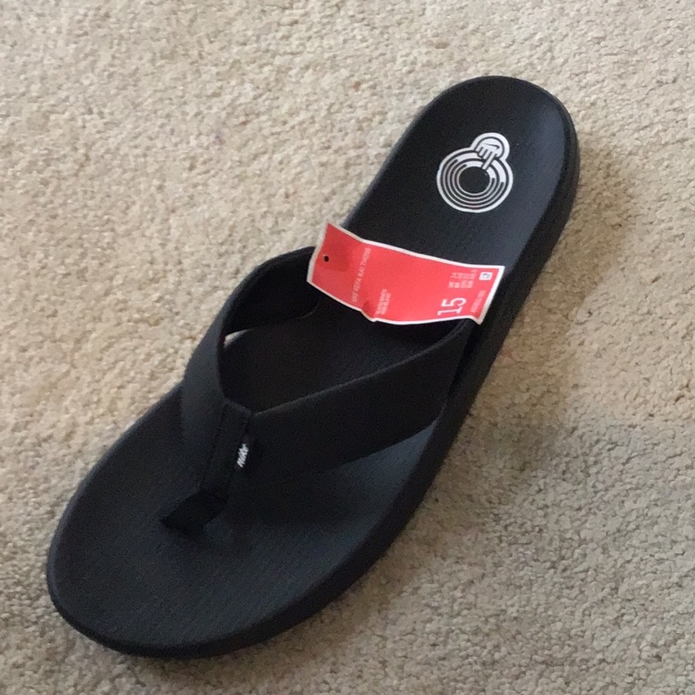 Black Flip Flops with Logo